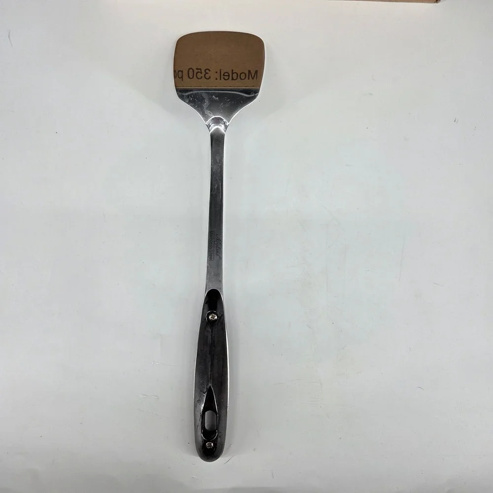 Myland Stainless Steel Turner Spatula Marbled Brown Red Tortoise Resin Handle